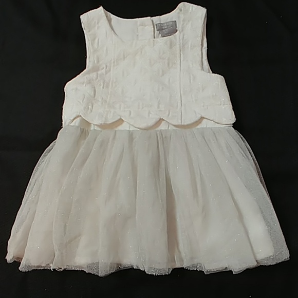tahari baby white dress